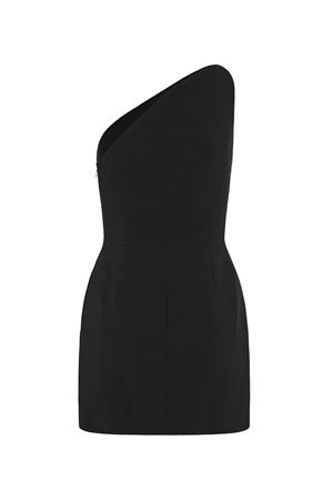 Crystal Embroidered One Shoulder Mini Dress DAVID KOMA | PF25DK77DBLACKSILVER
